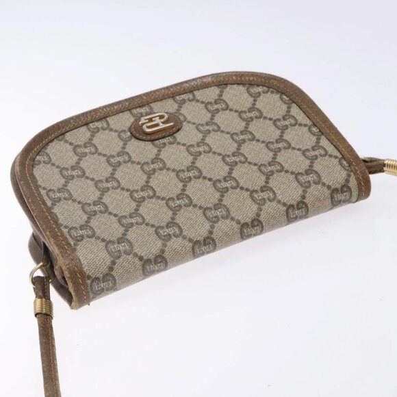 GUCCI GG Plus Supreme Shoulder Bag PVC Beige Gold Auth th6187 - Picture 6 of 16
